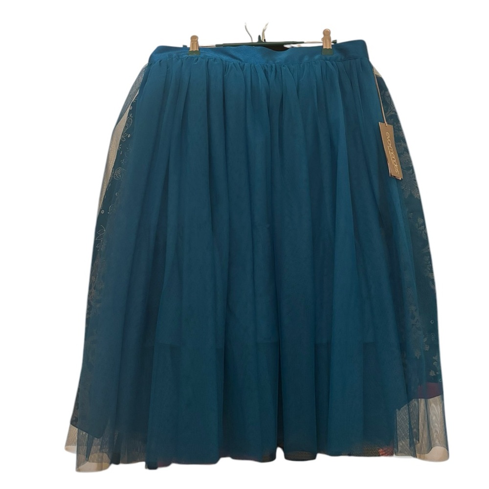 Eva Mendez For New York & Company Blue Midi Tulle  Skirt for Cocktail